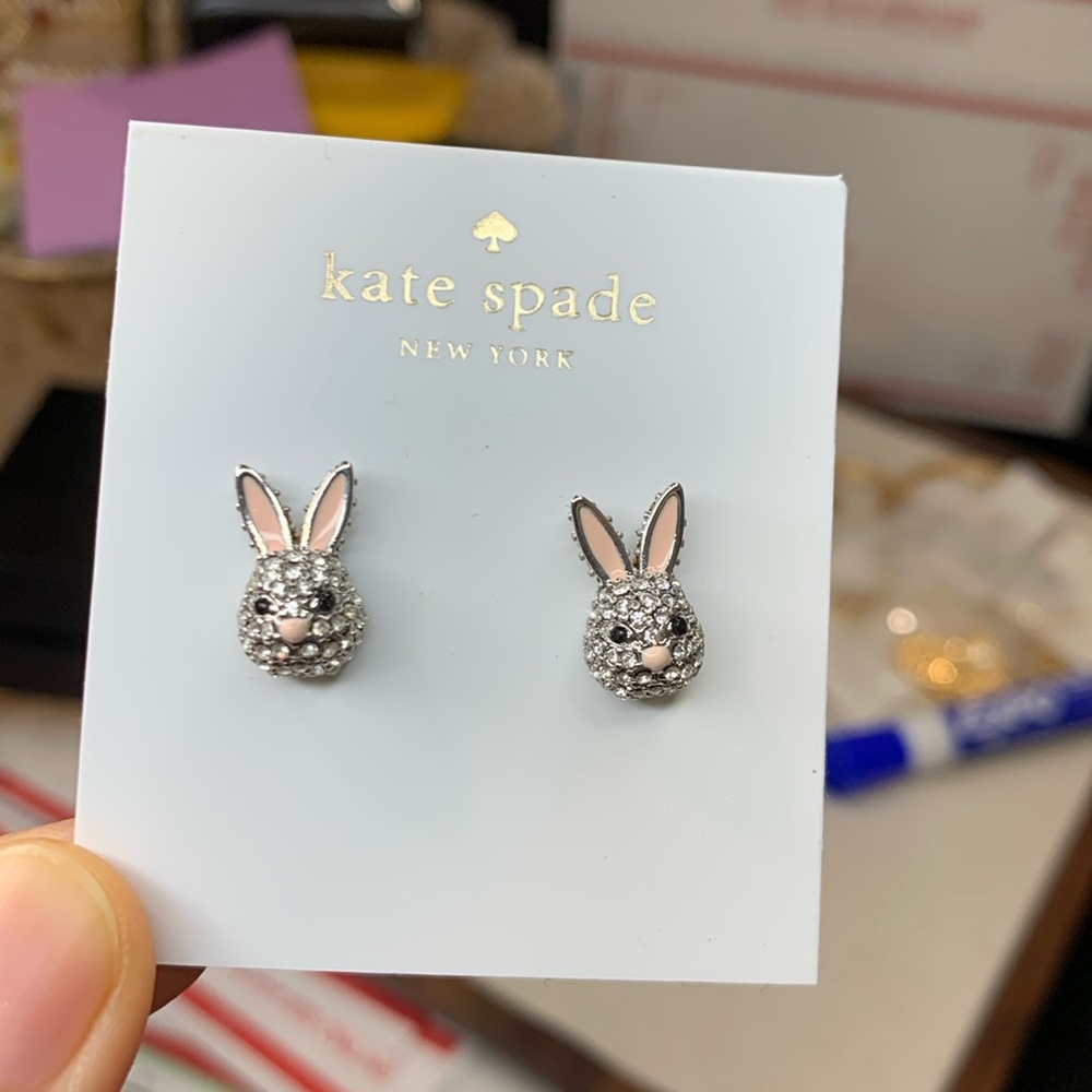 COPY - Kate Spade rabbit bunny head stud earrings